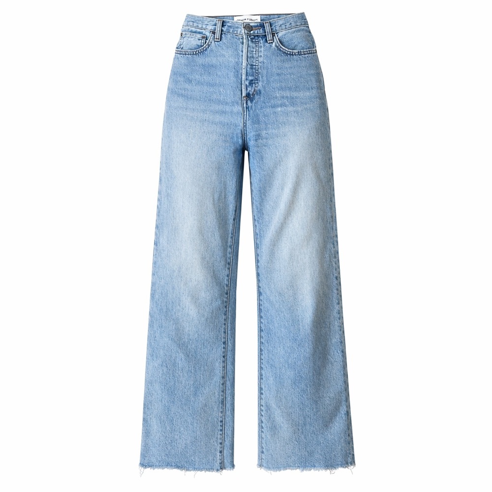 DENIM FORUM 100% Organic Cotton High-Rise Wide-Leg Jeans Size 28